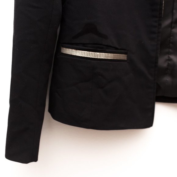 DEX | Black Zip-Up Work Blazer w/ Silver Details - Picture 5 of 5